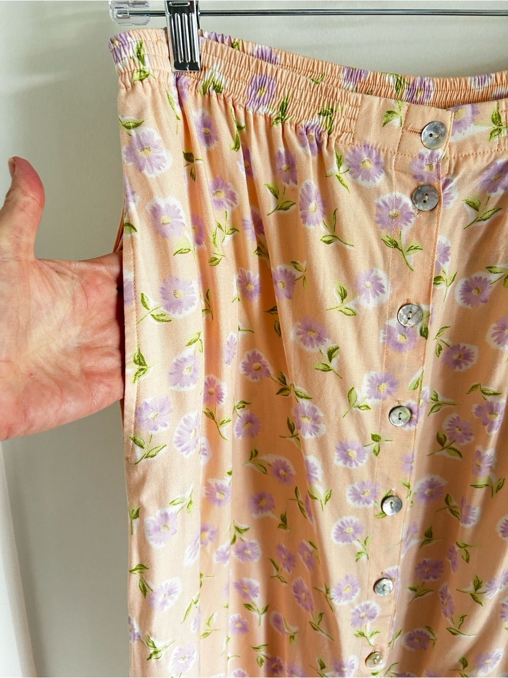Vintage pastel floral midi skirt - Picture 3 of 6